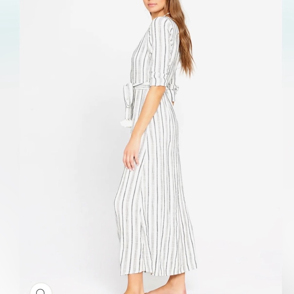 L*SPACE Tybee Black/White Stripe Maxi Wrap Dress XS - Picture 5 of 11